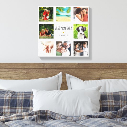 Moederdag Beste Moeder Ooit Foto Collage Gouden Ha Canvas Afdruk (Insitu (Slaapkamer))