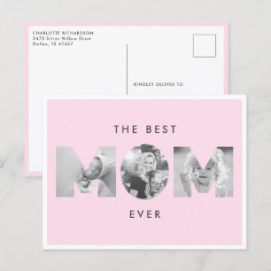 Moederdag Beste Moeder Ooit Stof Roze Aangepaste F Briefkaart
