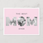 Moederdag Beste Moeder Ooit Stof Roze Aangepaste F Briefkaart (Voorkant)