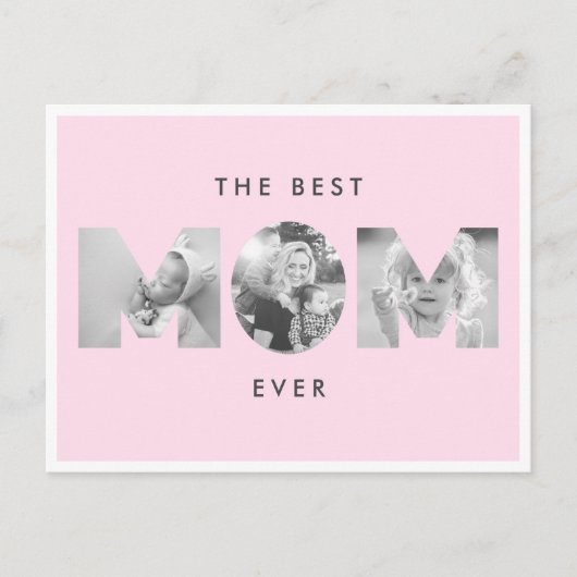 Moederdag Beste Moeder Ooit Stof Roze Aangepaste F Briefkaart (Voorkant)