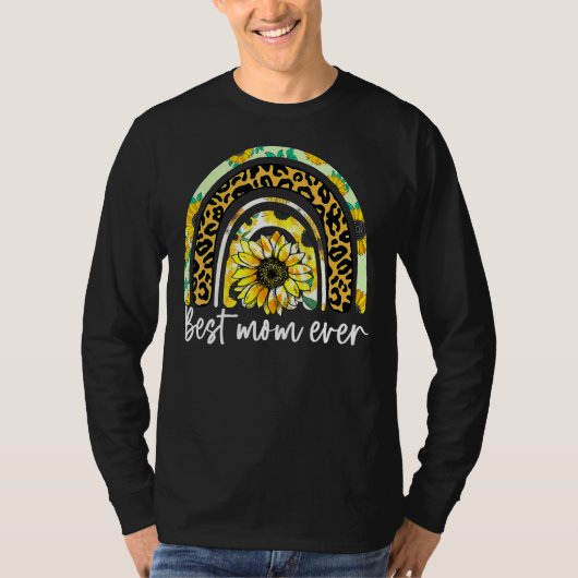 Moederdag Beste Moeder Ooit Zonnebloem Hippie Moed T-shirt (Voorkant)
