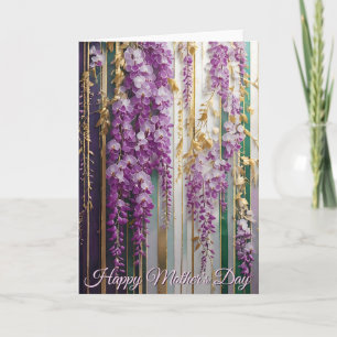 Moederdag Bloeiende Behang Violet Wisteria Kaart