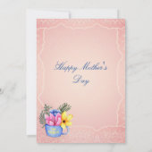 Moederdag bloeit in een kopje kaart (Achterkant)