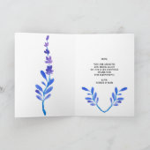 Moederdag Bloem Blauwe Bloemen Custom Design Kaart (Binnen)