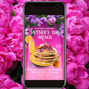 Moederdag Bloemen Brunch Flyer Kaart