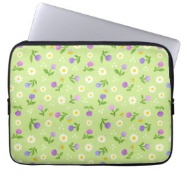 Moederdag bloemen en bijen, hoesje voor bloemperzi laptop sleeve