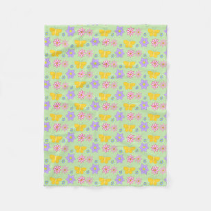 Moederdag Bloemen en Vlinders Patterned Fleece Deken