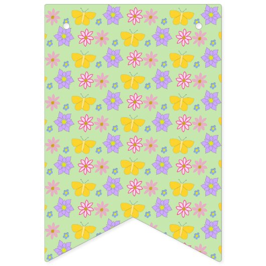 Moederdag Bloemen en Vlinders Patterned Vlaggetjes (Tweede vlag)