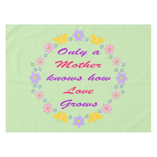 Moederdag Bloemen en Vlinders Tafelkleed (Voorkant (Horizontaal))