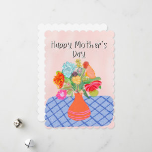 Moederdag bloemen feestdagenkaart