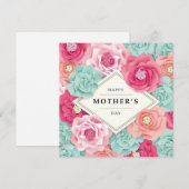 Moederdag bloemen feestdagenkaart (Voorkant / Achterkant)