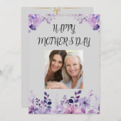 Moederdag Bloemen Flat Holiday Kaart (Voorkant / Achterkant)