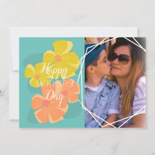 Moederdag Bloemen Frame Foto Vakantiekaart Feestdagenkaart