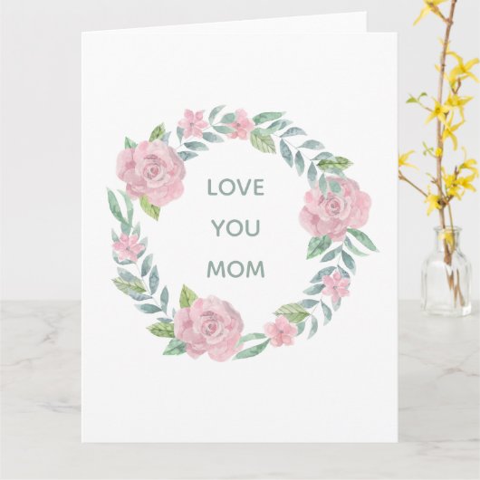 Moederdag Bloemen houden van je moeder gevouwen Ka Kaart (Gele Bloem)