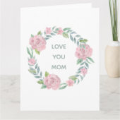 Moederdag Bloemen houden van je moeder gevouwen Ka Kaart (Voorkant)