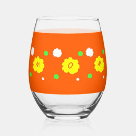 Moederdag Bloemen Moeder Sinaasappel Groen Drinkwa Wijnglas Zonder Voet