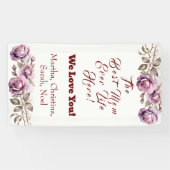 Moederdag Bloemen Rozen Waterverf. Banne Spandoek (Horizontaal)