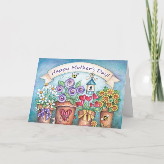 Moederdag-bloemen - Wenskaart Kaart (Voorkant)