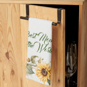 Moederdag Bloemen Zonnebloemen Waterverf Theedoek