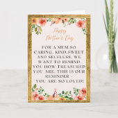 Moederdag bloemetjes bosrijke lijst tekst voor mam kaart (Voorkant)