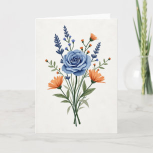 Moederdag bloemkaart met Blauwe Roos Kaart