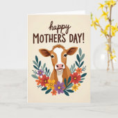 Moederdag Bloemkoe Kaart (Gele Bloem)