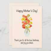 Moederdag boeket bloemen feestdagenkaart (Voorkant / Achterkant)