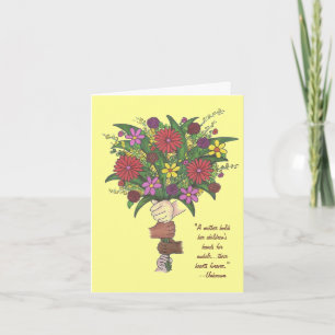 Moederdag Bouquet Flowers Little Hands Mama Kaart