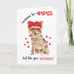 Moederdag Branie van Yorkshire Terrier hond Kaart