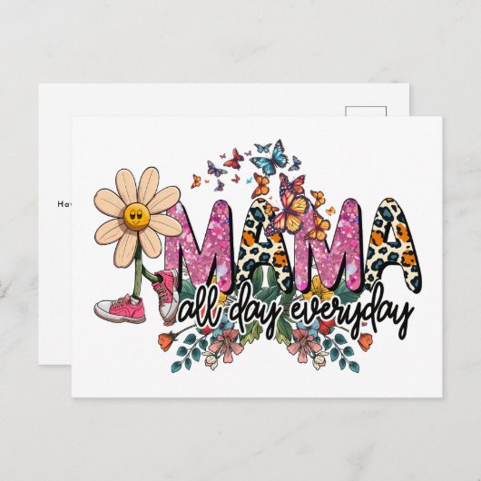 Moederdag Briefkaart (Voorkant / Achterkant)