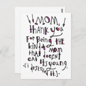 Moederdag Briefkaart (Voorkant / Achterkant)