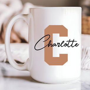 Moederdag   Bruiloftsgeschenk met initiële naam Koffiemok