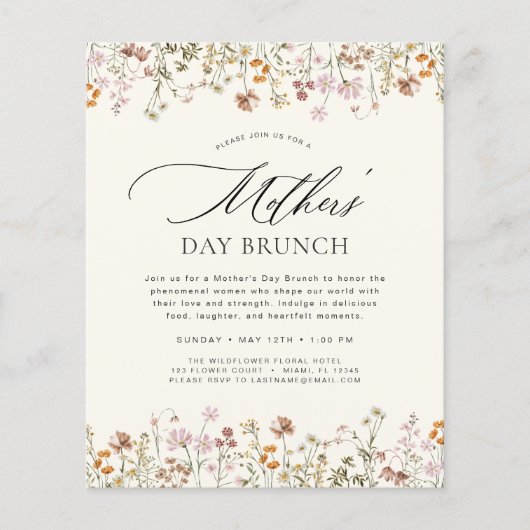 Moederdag Brunch Boho Terracotta Uitnodiging (Voorkant)