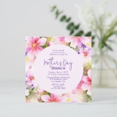 Moederdag Brunch Elegant Waterverf Flowers Kaart (Staand voorkant)