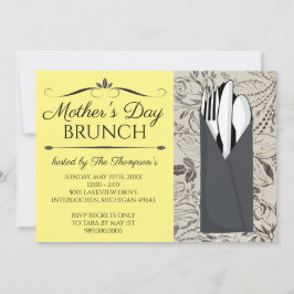 Moederdag Brunch Invitations (geel) Kaart