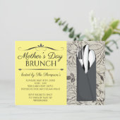 Moederdag Brunch Invitations (geel) Kaart (Staand voorkant)