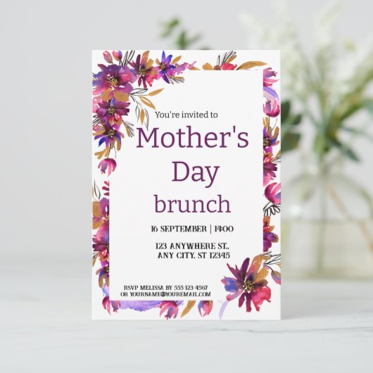 Moederdag Brunch Kaart (Staand voorkant)