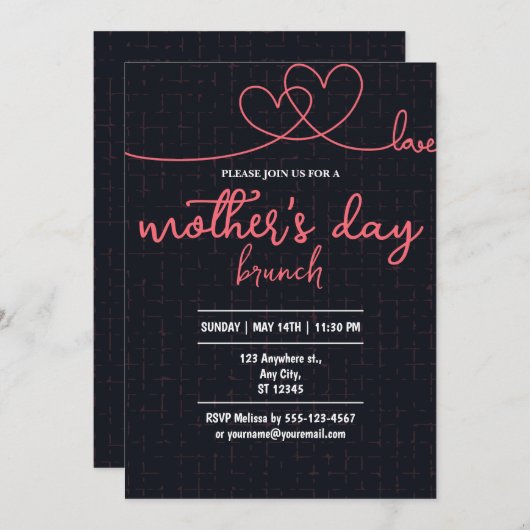 Moederdag Brunch Kaart (Voorkant / Achterkant)