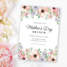 Moederdag brunch pastel waterverf bloemen