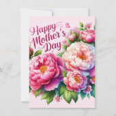 Moederdag Brunch Roze Bloem Holiday Kaart (Achterkant)