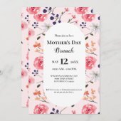 Moederdag Brunch Roze Pioenen Bloemen Custom Kaart (Voorkant / Achterkant)