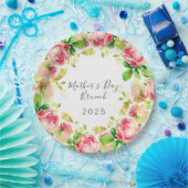 Moederdag Brunch - roze rozen Papieren Bordje (Feest)