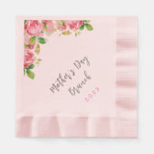 Moederdag Brunch - roze rozen - roze Servet (Voorkant)