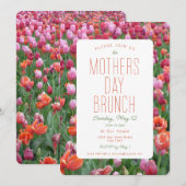 Moederdag Brunch Roze Sinaasappel Tulp Uitnodiging (Voorkant / Achterkant)