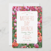 Moederdag Brunch Roze Sinaasappel Tulp Uitnodiging (Voorkant)