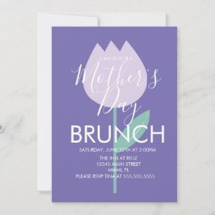 Moederdag Brunch Tulip Floral Invitation Kaart