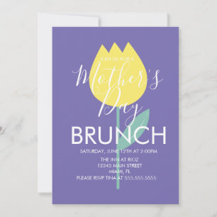 Moederdag brunch tulp bloem uitnodiging