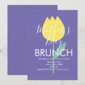 Moederdag brunch tulp bloem uitnodiging (Voorkant / Achterkant)