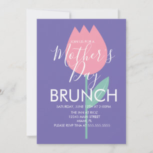 Moederdag brunch tulp bloem uitnodiging