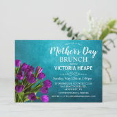 Moederdag brunch tulp bloem uitnodiging (Staand voorkant)